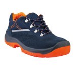 Calzatura di sicurezza Rimini 4 S1P SRC - pelle scamosciata perforata - numero 45 - blu/arancio - Deltaplus