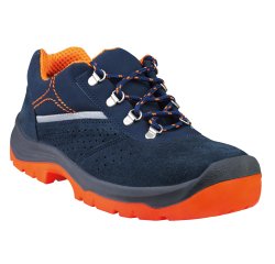 Calzatura di sicurezza Rimini 4 S1P SRC - pelle scamosciata perforata - numero 45 - blu/arancio - Deltaplus