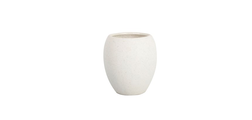 Bicchiere porta spazzolini linea Stone - bianco - King Collection