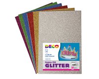 Gomma Crepp Glitter - 20x30 cm - colori assortiti - DECO - busta 10 fogli