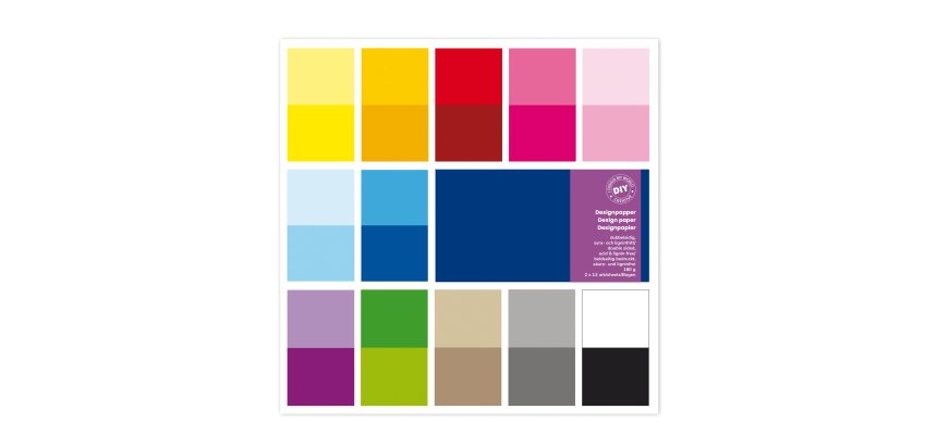 Carta Scarpbooking - 30,5 x 30,5 cm - 180 gr - colori assortiti - DECO - conf. 24 fogli