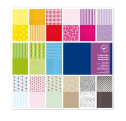 Carta Scarpbooking Vichy - 30,5 x 30,5 cm - 180 gr/m² - colori assortiti - DECO - conf. 30 fogli