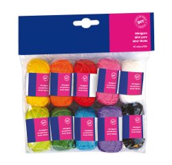 Matassa 100% acrilico - lungh. 36 mt - colori assortiti - CWR - set 10 pezzi