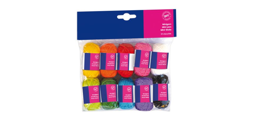 Matassa 100% acrilico - lungh. 36 mt - colori assortiti - CWR - set 10 pezzi