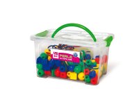 Perle in plastica - 2 cm - colori e forme assortiti - CWR - bauletto 140 pezzi