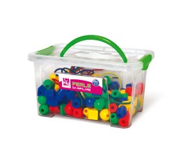 Perle in plastica - 2 cm - colori e forme assortiti - CWR - bauletto 140 pezzi
