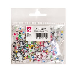 Occhi con iridi in movimento - diametro 5-7 mm - colori assortiti - DECO - conf. 600 pezzi