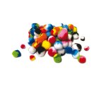 Pompon a strisce - 10-35 mm - colori assortiti - DECO - busta 100 pezzi