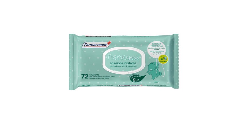 Salviette idratanti Natural Bebé - Farmacotone - busta da 72 pezzi