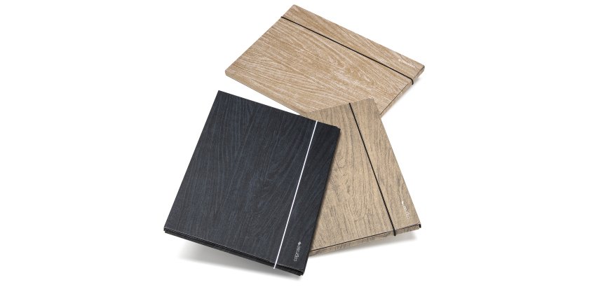 Cartella 3 lembi con elastico Wood - A4 - dorso 1 cm - colori assoriti - Colorosa