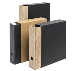 Registratore con custodia Wood - 23 x 33 cm - dorso 8 cm - colori assortiti - Colorosa