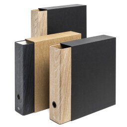 Registratore con custodia Colorosa Wood - 23 x 33 cm - dorso 8 cm - colori assortiti - Ri,Plast