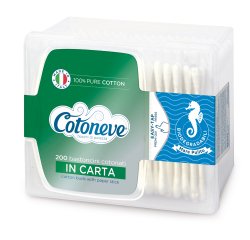 Bastoncini puliorecchie cotonati - Cotoneve - cofanetto da 200 pezzi