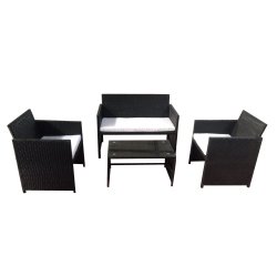 Salotto Valencia - nero/bianco - Garden Friend - set 4 elementi