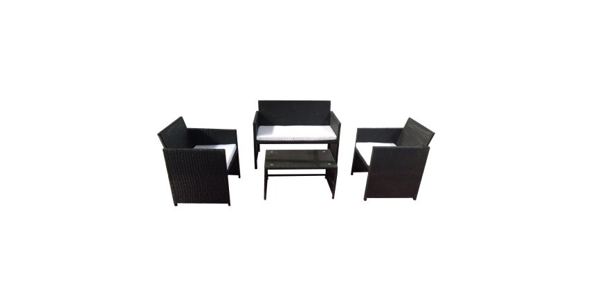 Salotto Valencia - nero/bianco - Garden Friend - set 4 elementi