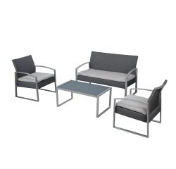 Salotto Alicante - bianco/grigio - Garden Friend - set 4 elementi