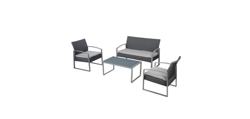 Salotto Alicante - bianco/grigio - Garden Friend - set 4 elementi