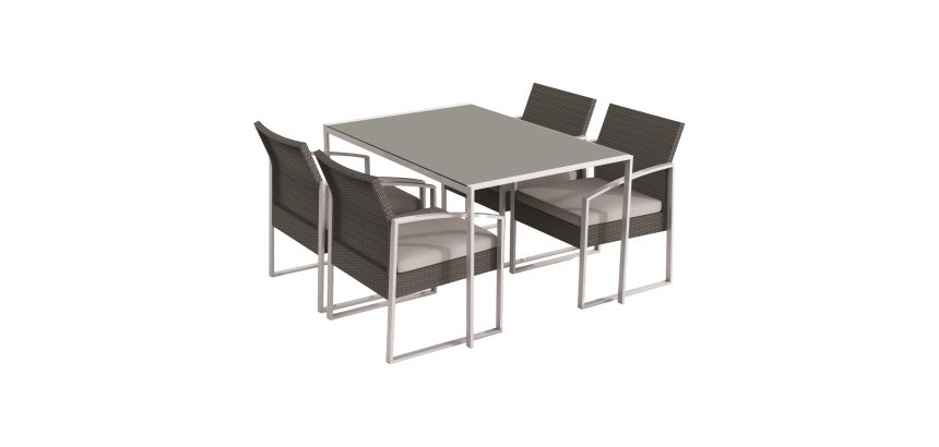 Set pranzo Bilbao - nero/grigio - Garden Friend - set 5 elementi