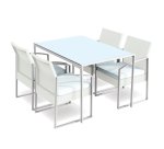 Set pranzo Bilbao - bianco/grigio - Garden Friend - set 5 elementi