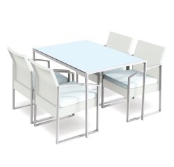 Set pranzo Bilbao - bianco/grigio - Garden Friend - set 5 elementi