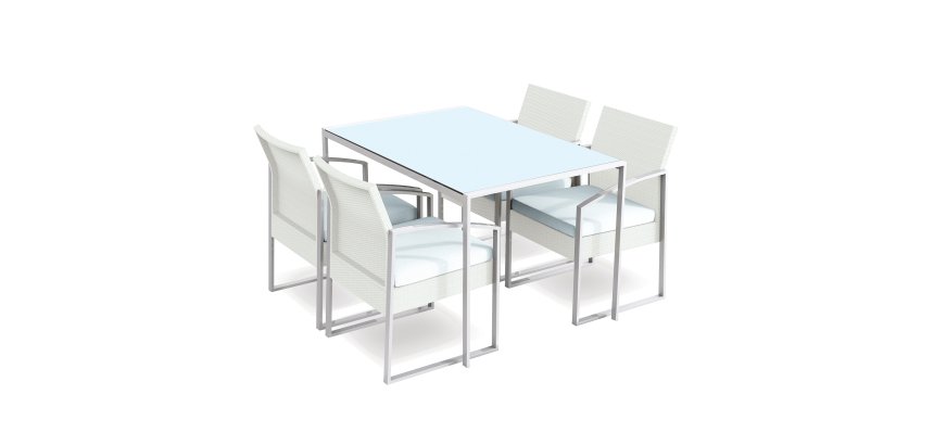 Set pranzo Bilbao - bianco/grigio - Garden Friend - set 5 elementi