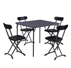 Set pranzo Horeca - pieghevole - antracite - Garden Friend - set 5 elementi