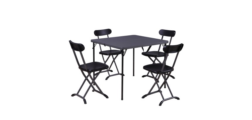 Set pranzo Horeca - pieghevole - antracite - Garden Friend - set 5 elementi