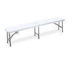 Panca Horeca - pieghevole - 44 x 30 x 183 cm - acciaio/HDPE - bianco - Garden Friend