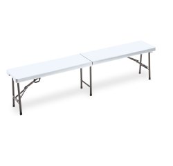 Panca Horeca - pieghevole - 44 x 30 x 183 cm - HDPE - bianco - Garden Friend