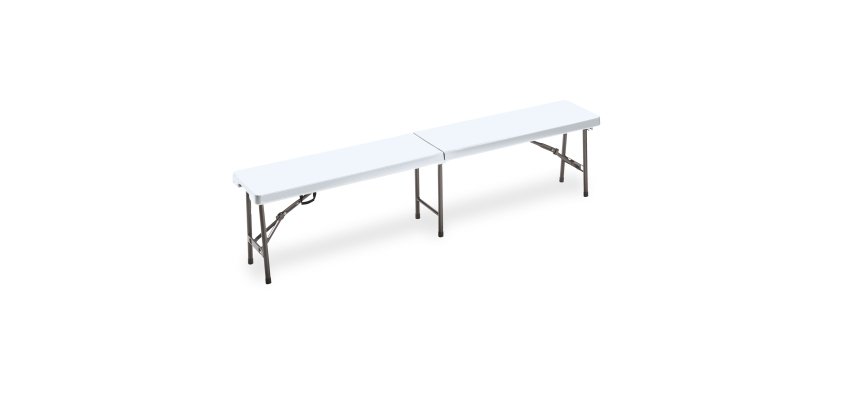 Panca Horeca - pieghevole - 44 x 30 x 183 cm - acciaio/HDPE - bianco - Garden Friend