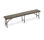 Panca Horeca - pieghevole - 44 x 30 x 183 cm - acciaio/HDPE - noce - Garden Friend
