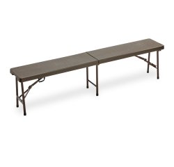 Panca Horeca - pieghevole - 44 x 30 x 183 cm - HDPE - noce - Garden Friend