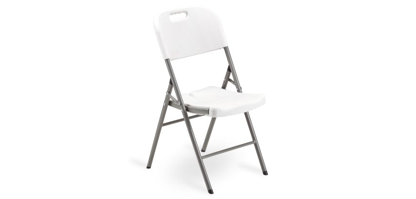 Sedia Horeca - pieghevole - 88 x 50 x 45 cm - acciaio/HDPE - bianco - Garden Friend