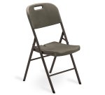 Sedia Horeca - pieghevole - 88 x 50 x 45 cm - acciaio/HDPE - noce - Garden Friend