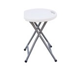 Sgabello Horeca - pieghevole - 44 x 30 x 30 cm - acciaio/HDPE - bianco - Garden Friend