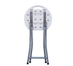 Sgabello Horeca - pieghevole - 44 x 30 x 30 cm - acciaio/HDPE - bianco - Garden Friend