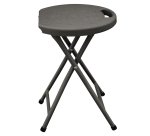 Sgabello Horeca - pieghevole - 44 x 30 x 30 cm - acciaio/HDPE - noce - Garden Friend