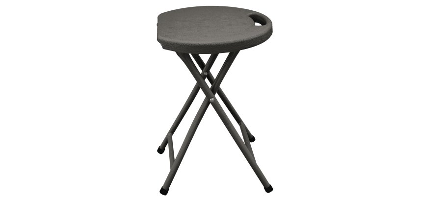 Sgabello Horeca - pieghevole - 44 x 30 x 30 cm - acciaio/HDPE - noce - Garden Friend