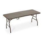 Tavolo Horeca - pieghevole - 74 x 76 x 183 cm - acciaio/HDPE - noce - Garden Friend