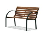 Panca da giardino Parco - 80 x 62 x 122 cm - acciaio/legno - nero - Garden Friend