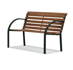 Panca da giardino Parco - 80 x 62 x 122 cm - acciaio/legno - nero - Garden Friend