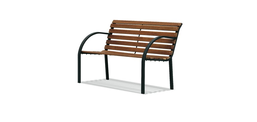 Panca da giardino Parco - 80 x 62 x 122 cm - acciaio/legno - nero - Garden Friend