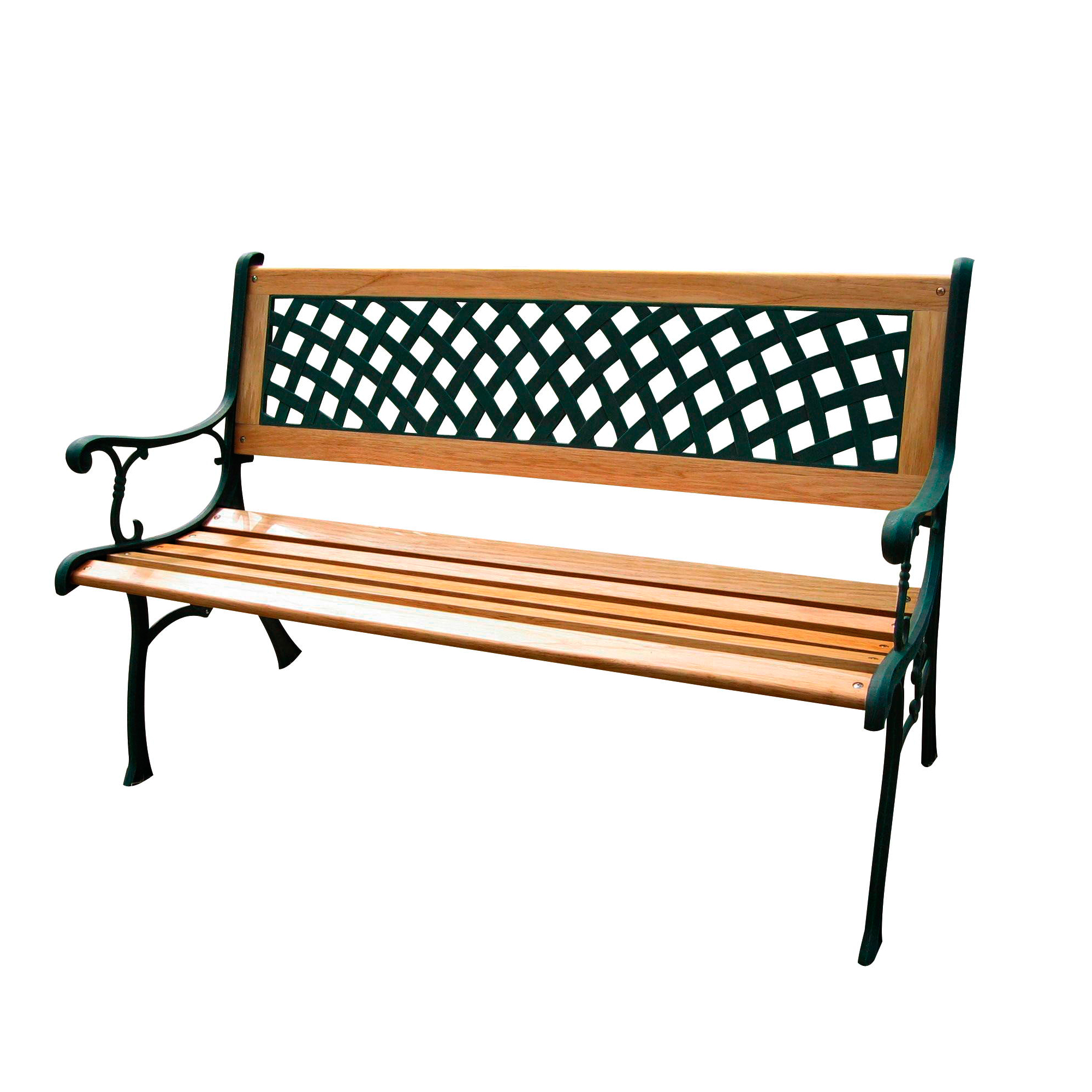 Panca da giardino Rombo - 74 x 52 x 125 cm - ghisa/legno - nero - Garden  Friend su