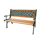 Panca da giardino Rombo - 74 x 52 x 125 cm - ghisa/legno - nero - Garden Friend