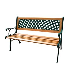 Panca da giardino Rombo - 74 x 52 x 125 cm - ghisa/legno - nero - Garden Friend