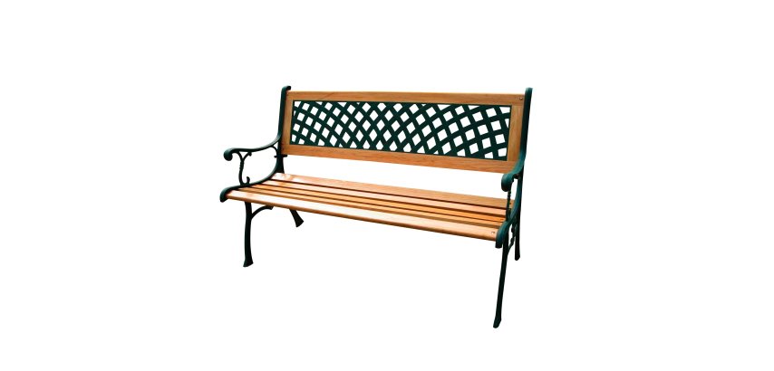 Panca da giardino Rombo - 74 x 52 x 125 cm - ghisa/legno - nero - Garden Friend
