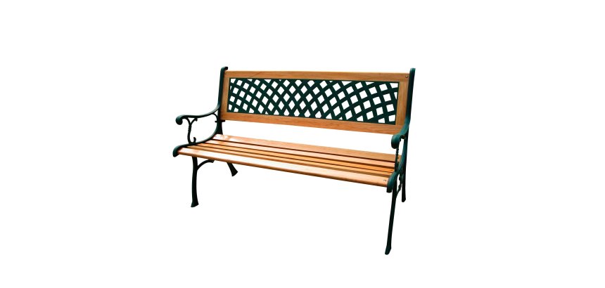 Panca da giardino Rombo - 74 x 52 x 125 cm - ghisa/legno - nero - Garden Friend