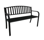 Panca da giardino Hollywood - 75 x 50 x 120 cm - acciaio verniciato - nero - Garden Friend