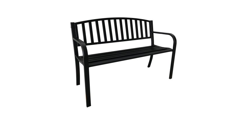 Panca da giardino Hollywood - 75 x 50 x 120 cm - acciaio verniciato - nero - Garden Friend
