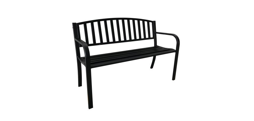 Panca da giardino Hollywood - 75 x 50 x 120 cm - acciaio verniciato - nero - Garden Friend